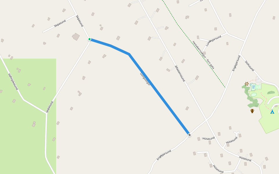 Göngustígur walking route map in Selfoss