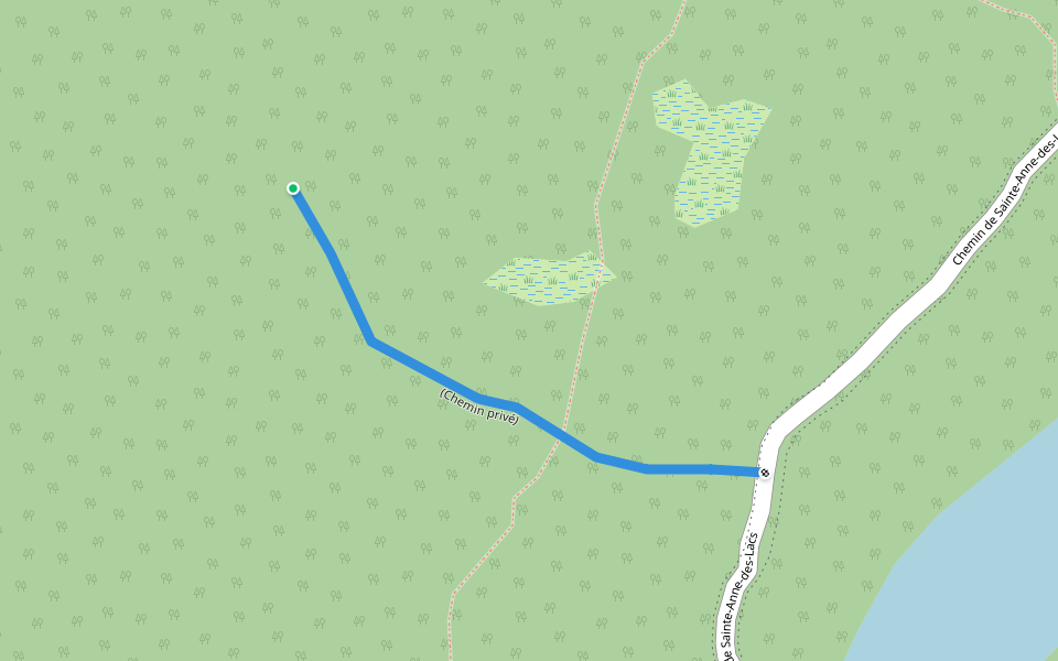(Chemin privé) walking route map in Sainte-Anne-des-Lacs