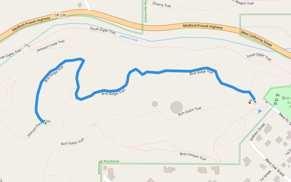 Britt Ridge Trail Walking and Running Jacksonville, Oregon Pacer