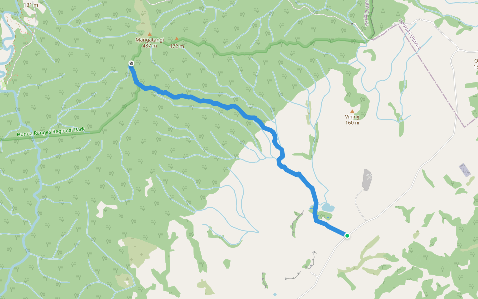 Vining Walkway walking route map in Mangatangi