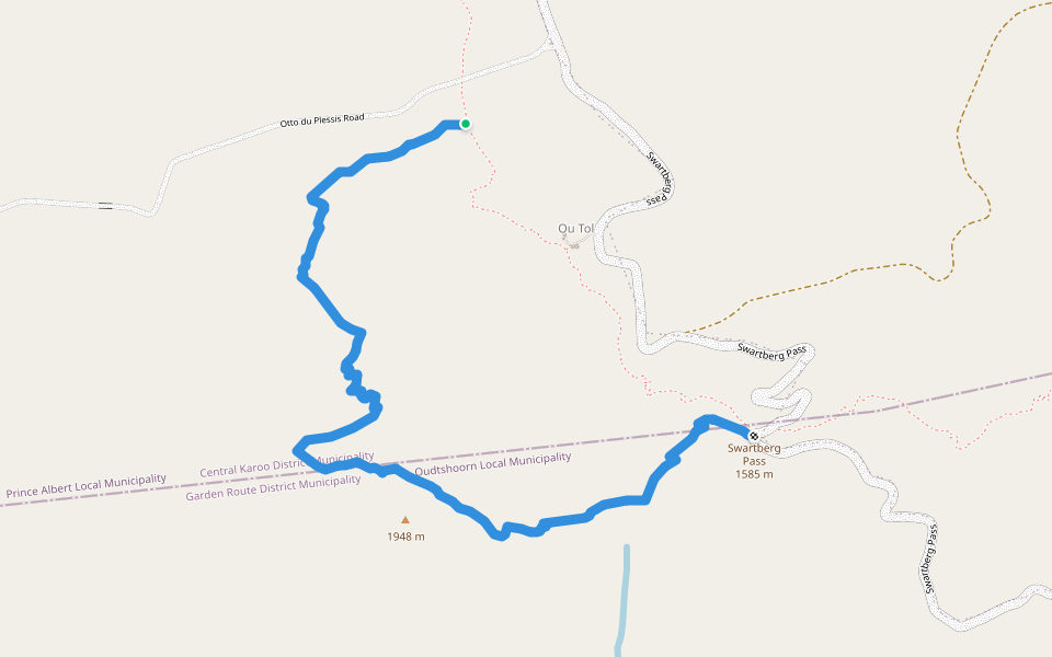 Ou Tol Circle Route walking route map in Prince Albert