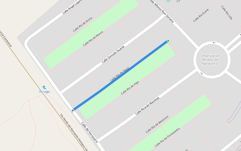 Calle Ría de Noya walking route map in Molina de Segura