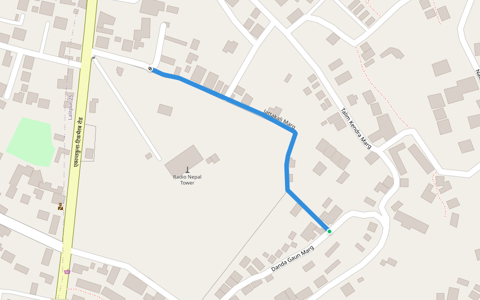 Jattakali Marg walking route map in Karyabinayak