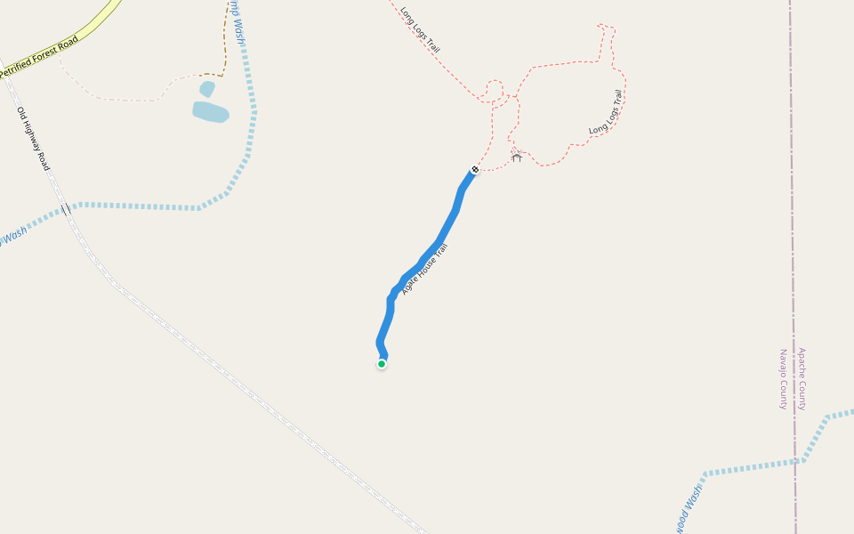 Agate House Trail walking route map in Holbrook