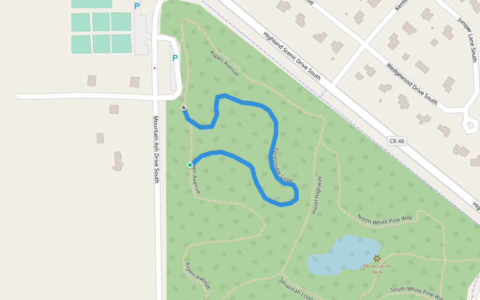 Forestview Loop walking route map in Baxter