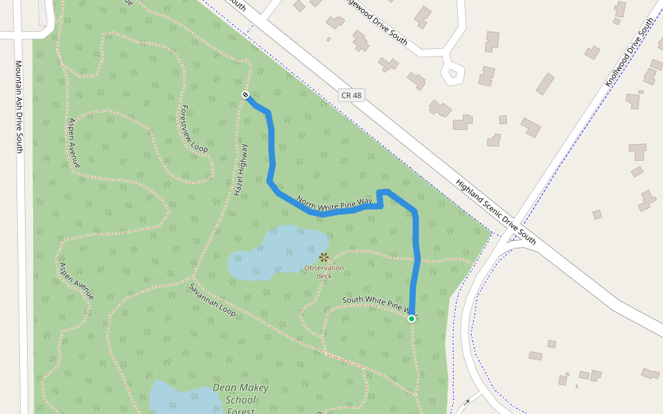 North White Pine Way walking route map in Baxter