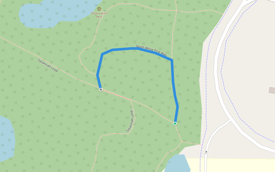 South White Pine Way walking route map in Baxter