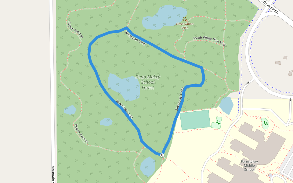 Savannah Loop walking route map in Baxter