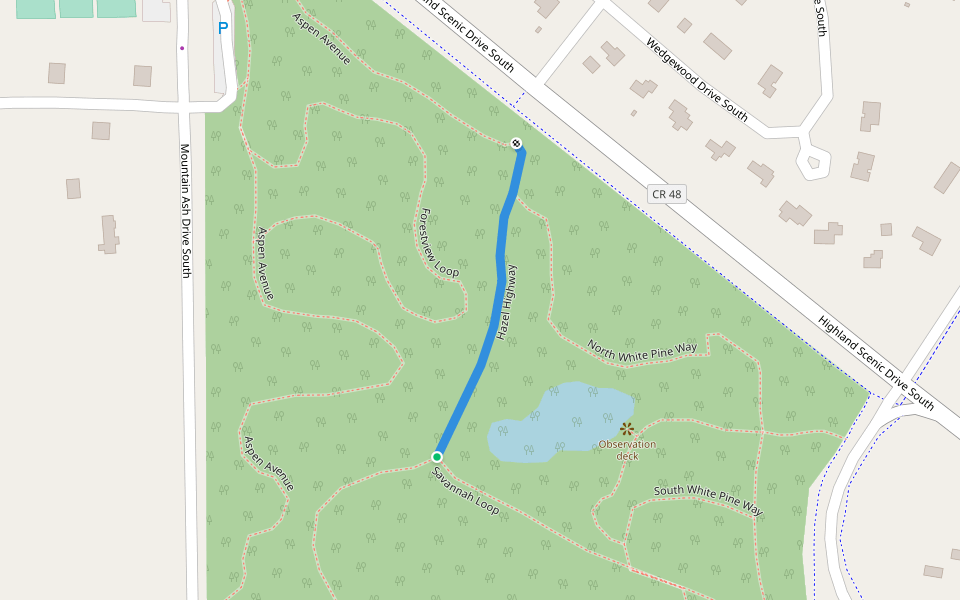 Hazel Highway walking route map in Baxter
