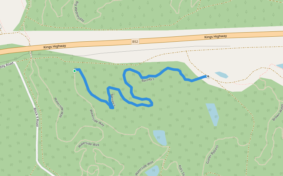 Barney's walking route map in Pialligo