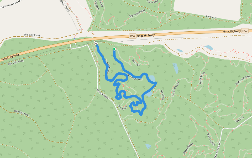 Waterside Way walking route map in Pialligo