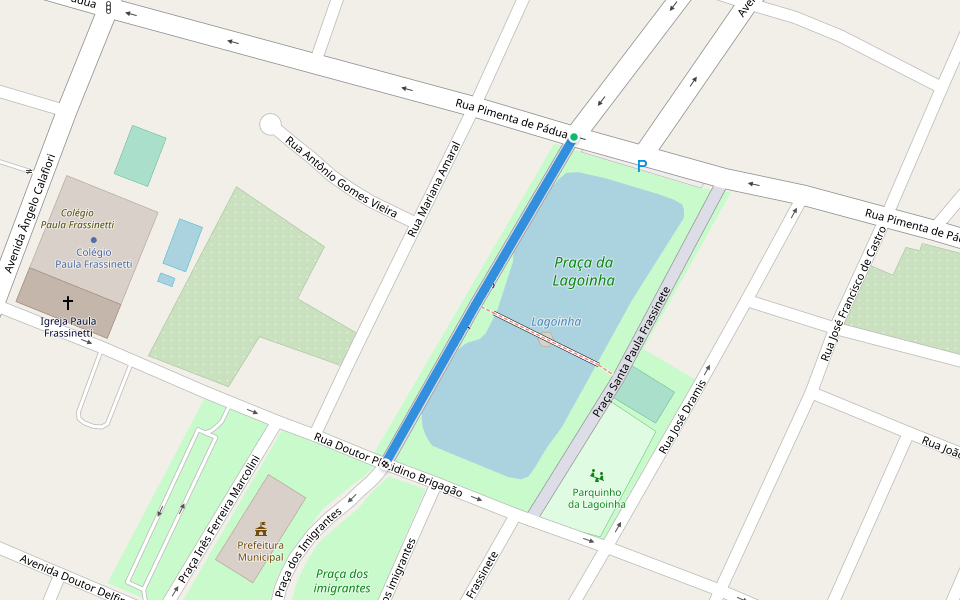 Parque da Lagoinha walking route map in São Sebastião do Paraíso