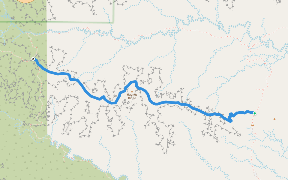 Trail B - Haynes Ridge Overlook Trail walking route map in Quitaque