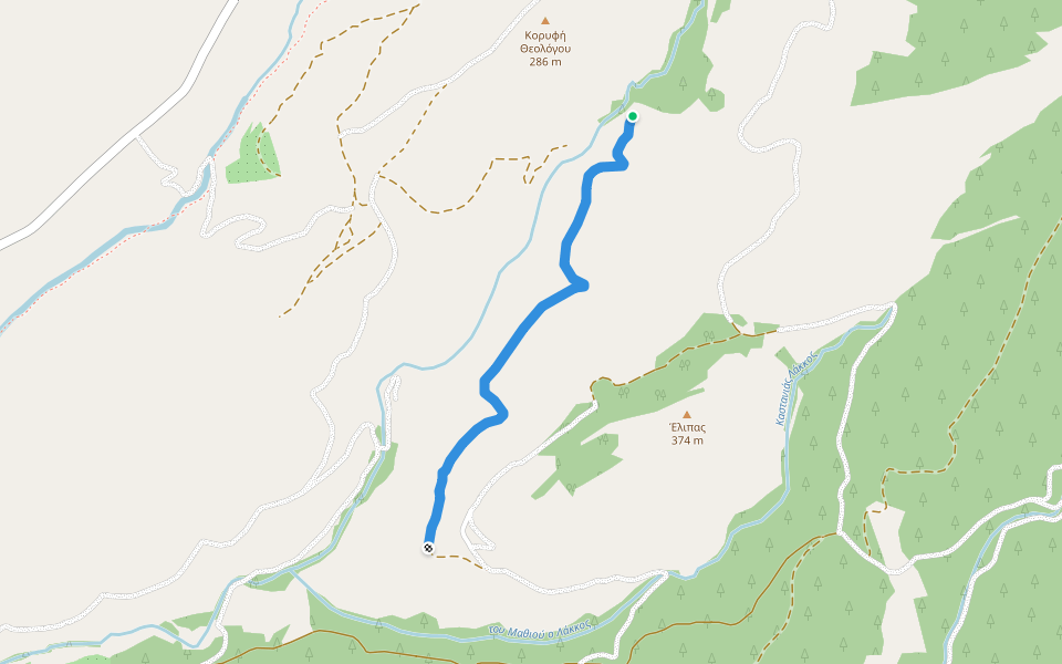 Θεολόγος - Αστρίς (Α') walking route map in Thasos