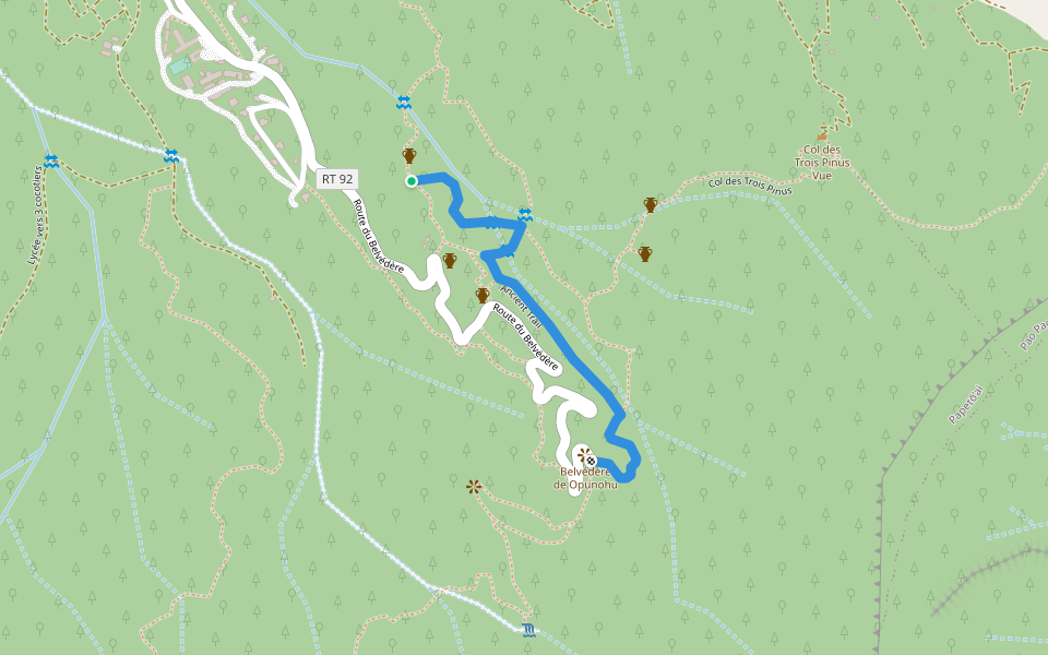 Ancient Trail walking route map in Moorea-Maiao