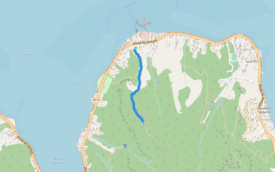 Partial Ascent Rōtui walking route map in Fa'a'ā