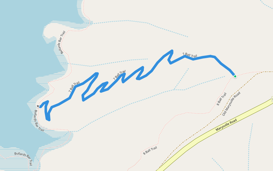 7 Ball Trail walking route map in Camptonville