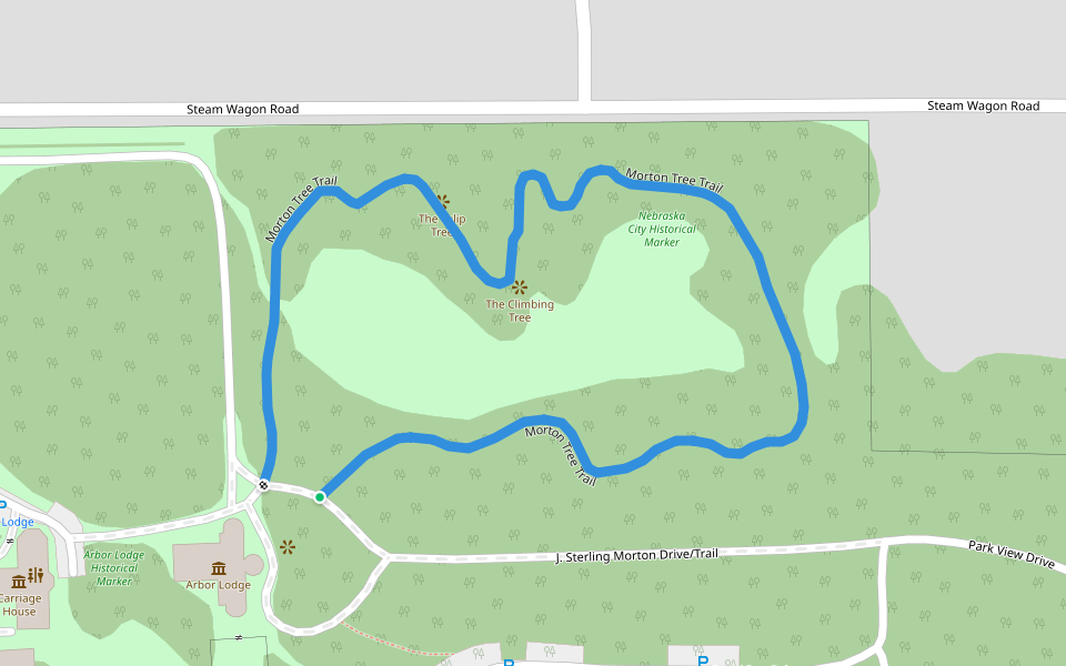 Morton Tree Trail walking route map in Nebraska City