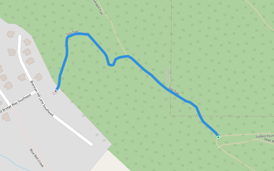 Silo Trail walking route map in Gurley