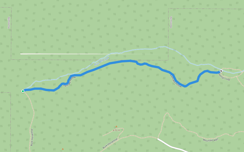 Pancake Hollow walking route map in Brownsboro