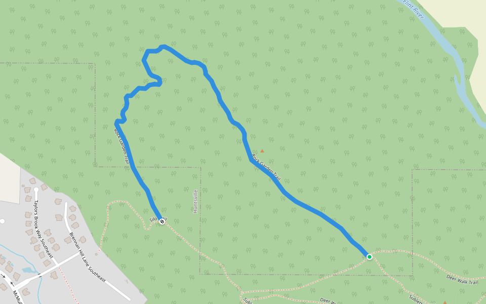 Rock Garden Trail walking route map in Gurley