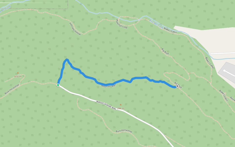 Mountain Man walking route map in Brownsboro