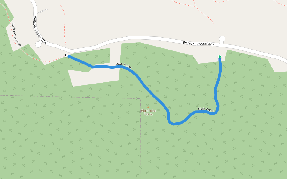 High Point walking route map in Big Cove