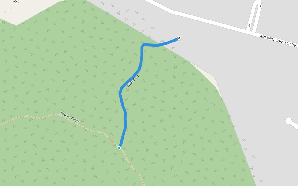 Little Fort walking route map in Gurley