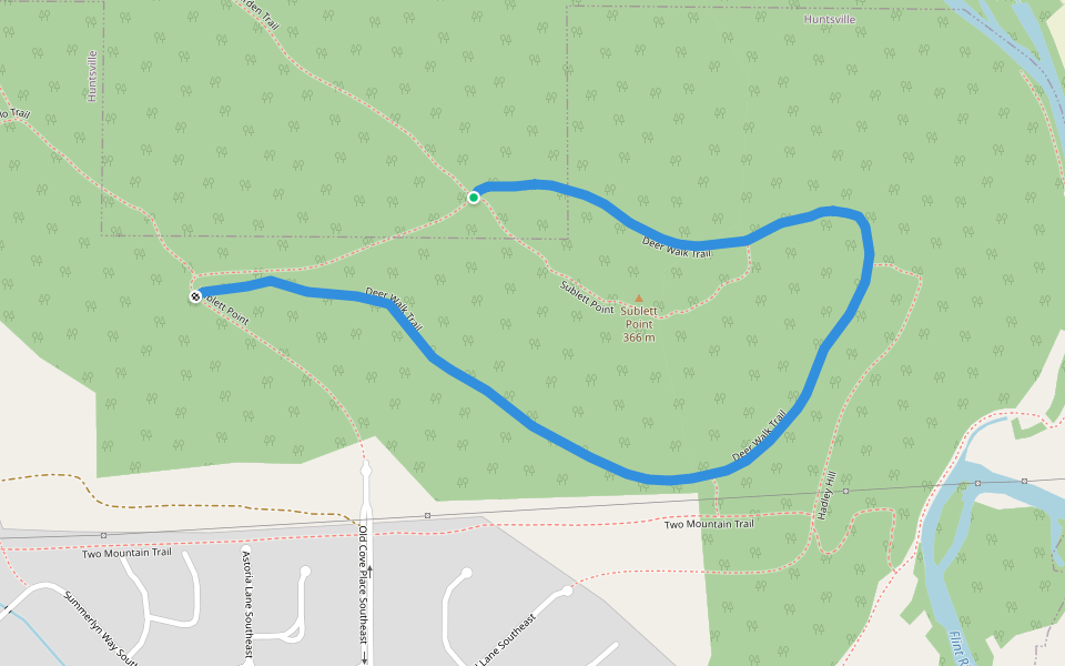 Deer Walk Trail walking route map in Gurley