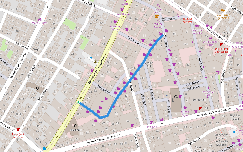 725. Sokak walking route map in Batman