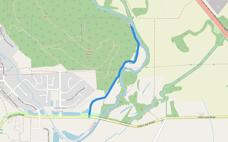 River Camp walking route map in Gurley