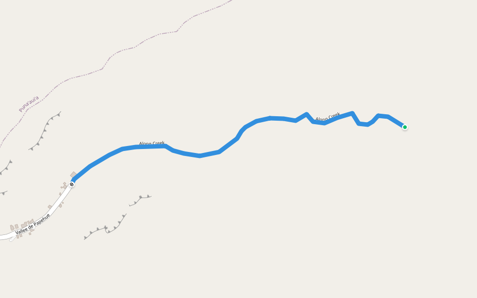 Along Creek walking route map in Puna'auia