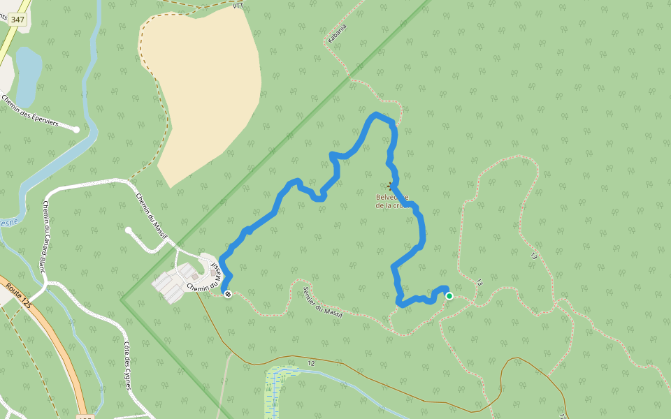 Boucle du Belvédère de la Croix walking route map in Notre-Dame-de-la-Merci