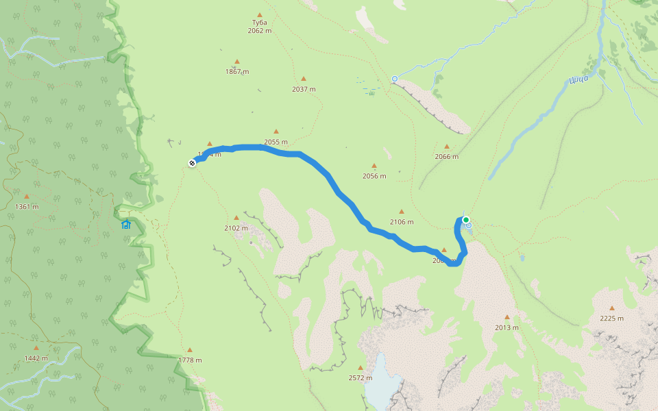 Майкопский перевал — Псенодах walking route map in Chigursana