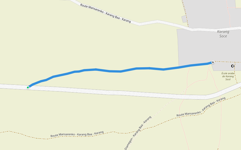 Road blocked as of 09/01/2012 walking route map in Simal