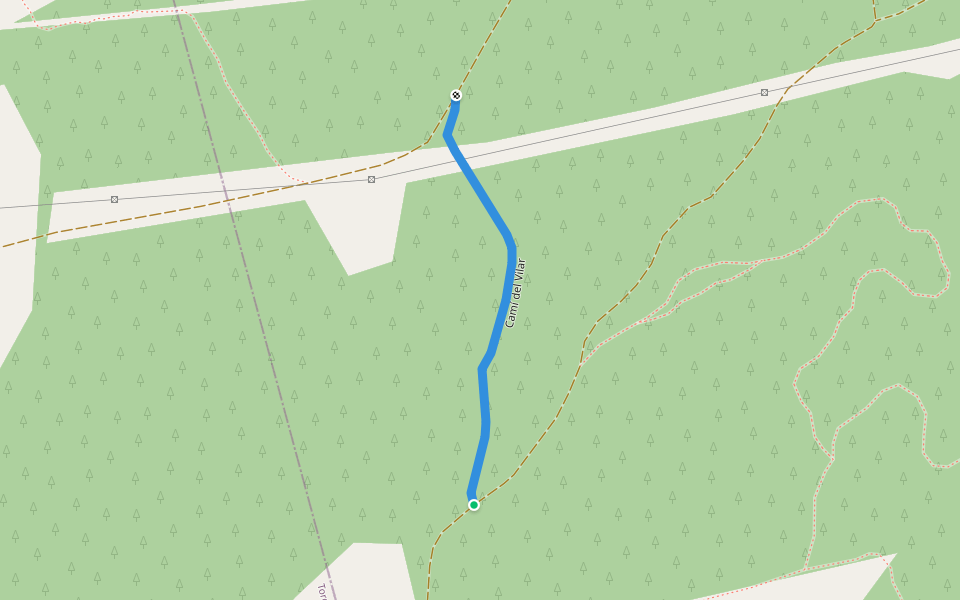 Camí del Vilar walking route map in Blanes