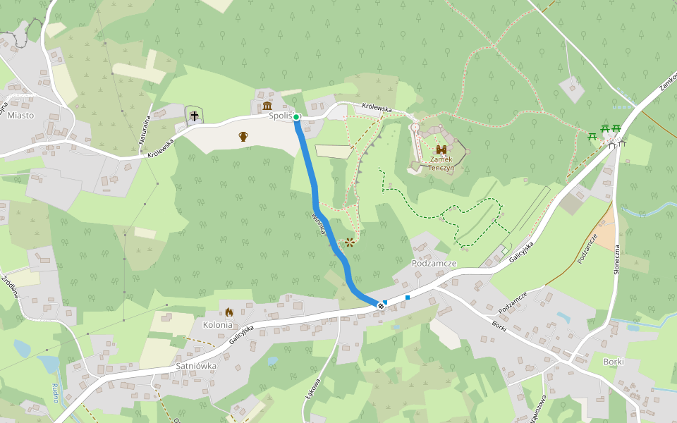Winnica walking route map in Rudno