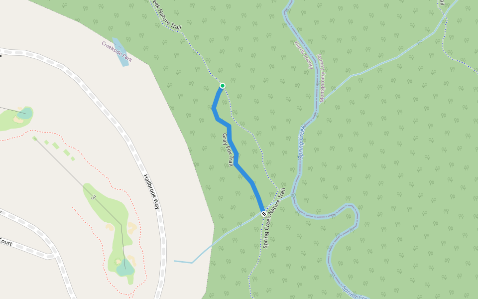 Gray Fox Trail walking route map in Spring