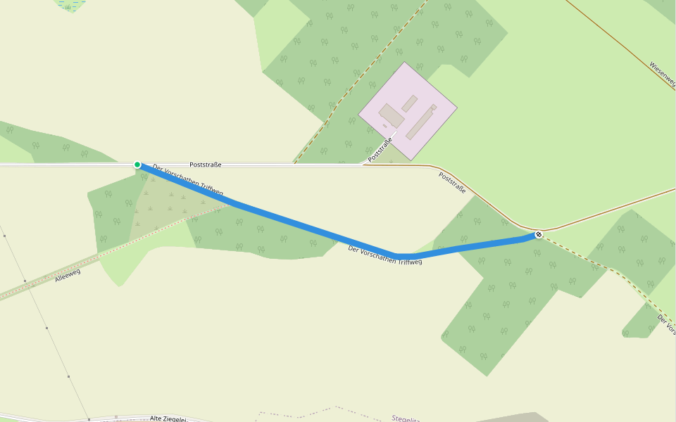 Der Vorschathen Triffweg walking route map in Möckern