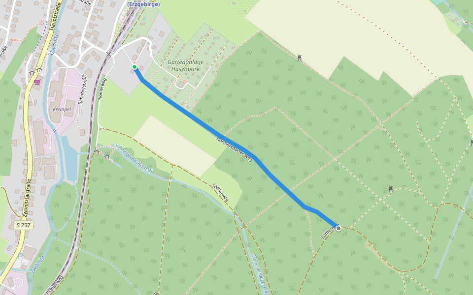 Hormersdorfer Weg walking route map in Thalheim/Erzgeb.