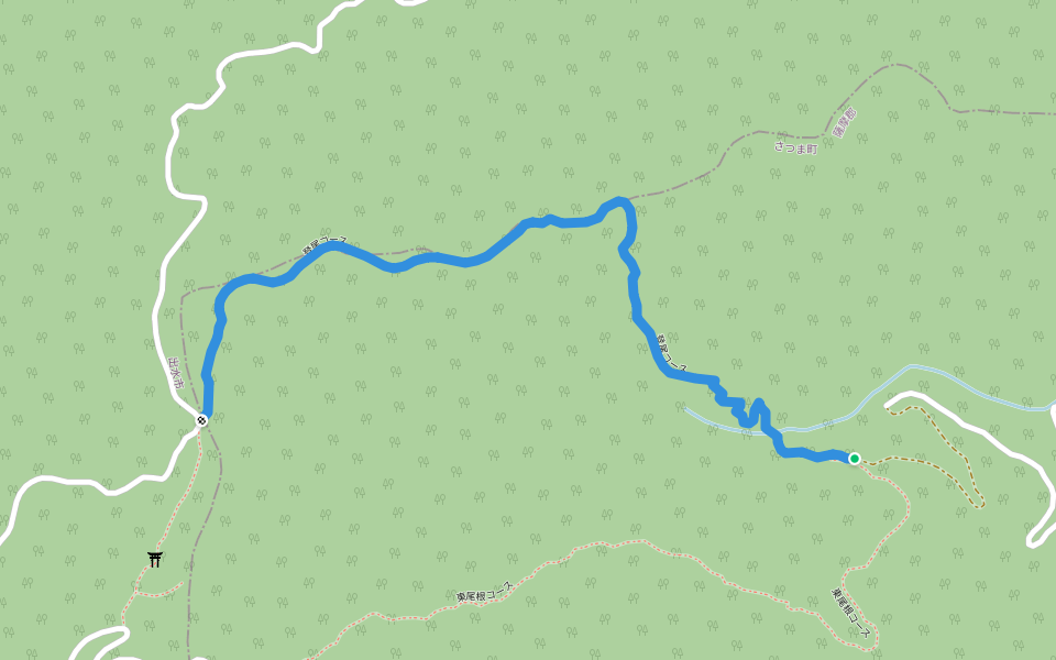 登尾コース walking route map in Satsuma