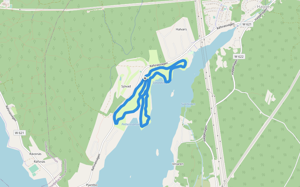 Golfbanan walking route map in Ludvika