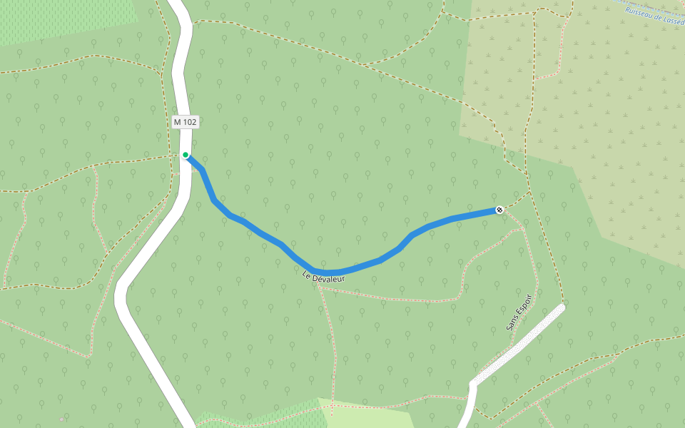 Le Dévaleur walking route map in Murviel-lès-Montpellier