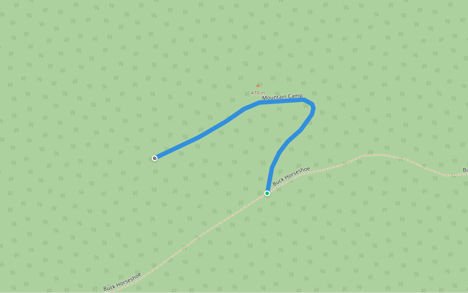 Mountain Camp walking route map in Brownsboro