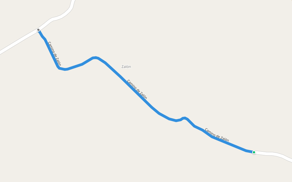 Camino de Zalón walking route map in Viver