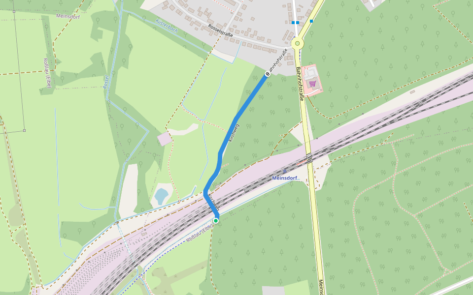 Kirchweg walking route map in Dessau-Roßlau