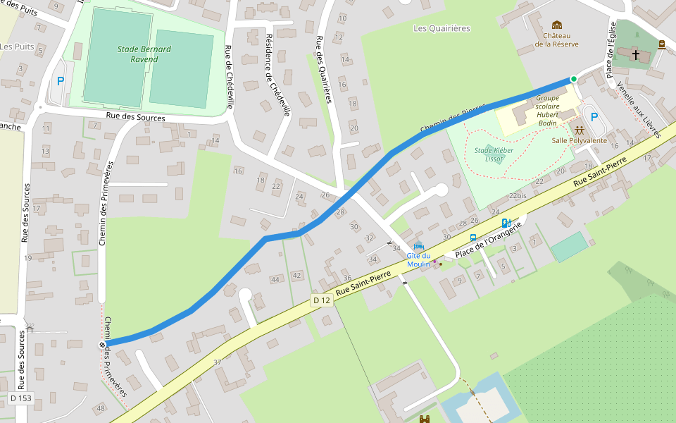 Chemin des Pierres walking route map in Sommervieu