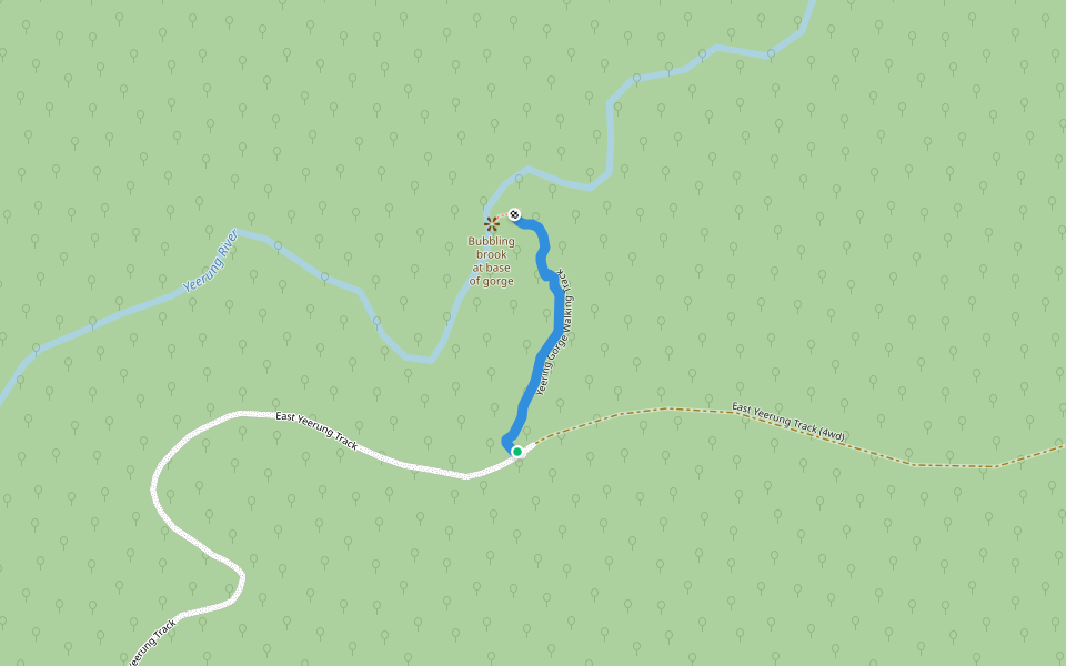 Yeering Gorge Walking Track walking route map in Marlo