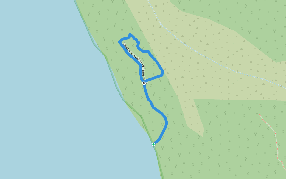 Spotted Dog Mine Walking Track walking route map in Mallacoota