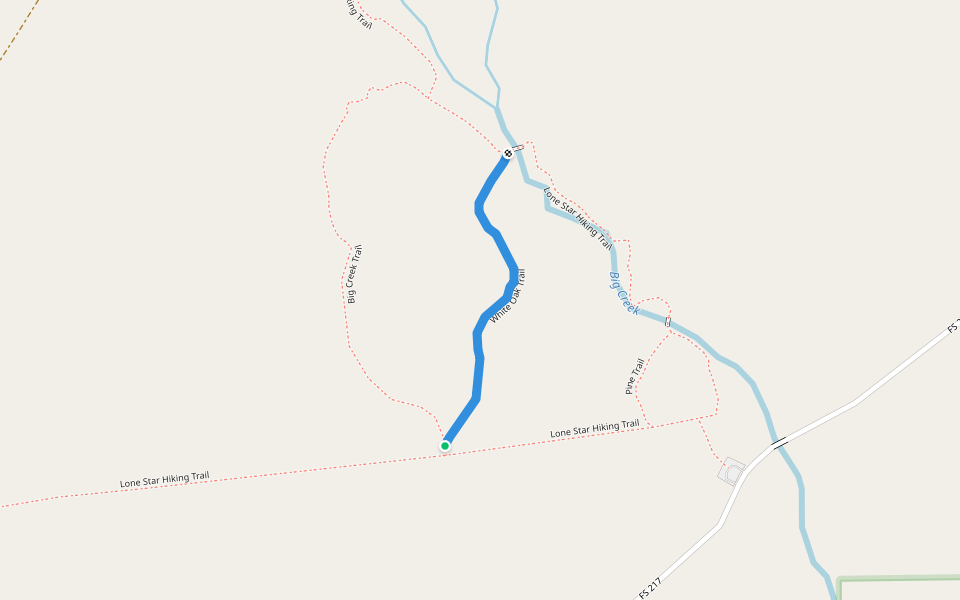 White Oak Trail walking route map in Shepherd